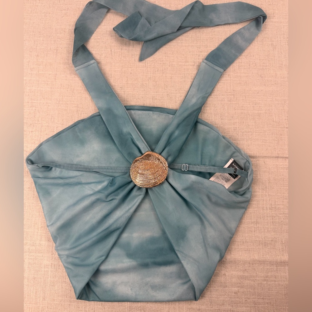 SHEIN Light Blue Mesh Fabric
